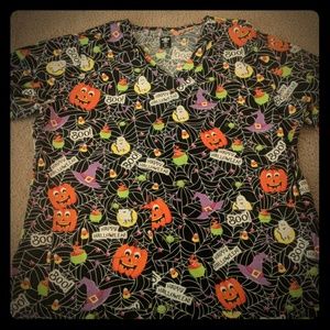Med couture Halloween ghost scrub top xl nurse